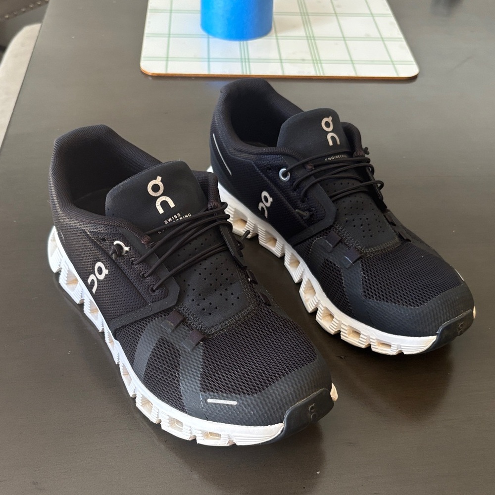 Women’s On Running Black and White Athletic Shoes